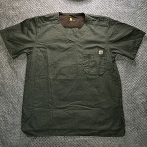 Carhartt Women's Olive Short Sleeve V-Neck Tee Scrub Top